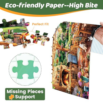 300 Pieces Puzzles for Adults | Manor Cat Jigsaw Puzzles 300 Piece for Children Adults Seniors | Sturdy,Safe Large Piece Puzzle | Engaging & Educational Toys Great Gift for Boys Girls 20.5 x 15 in - style: Manor Cat