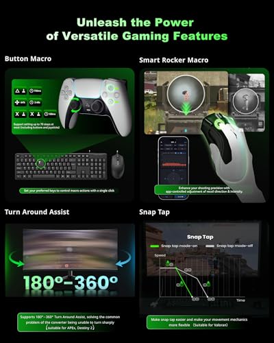 AX200 PRO Keyboard Mouse Adapter for PC & Nintendo Switch | High-Performance Converter for Playing FPS, COD, APEX, THE FINALS