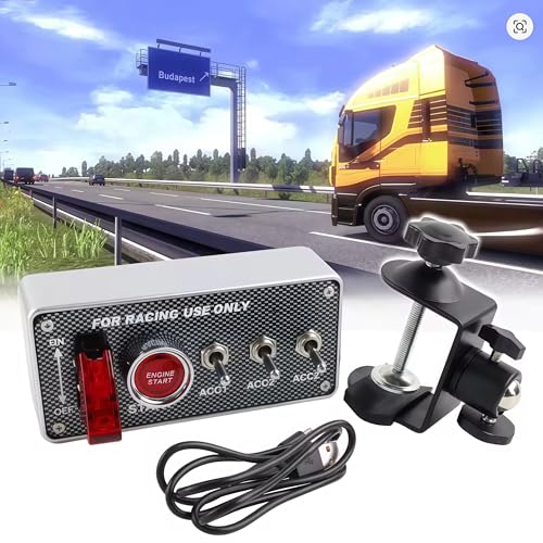 European Truck Switch Panel Simulator USB12V Ignition Push Buttons Box Fit for ATS/ETS2 (American Truck Simulator/Euro Truck Simulator)