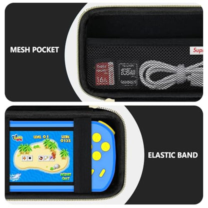 Supmay Carrying Case Compatible with CCTU / TEBIYOU Kids Handheld Games Preloaded 218 Retro Video Games, Portable Gaming Electronic Toys Storage Holder Travel Bag with Mesh Pocket, Black(Cube) - color: Black Cube