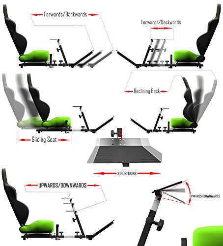 Advanced Racing Seat Driving Simulator Gaming Chair with Gear Shifter Mount Green - color: Green