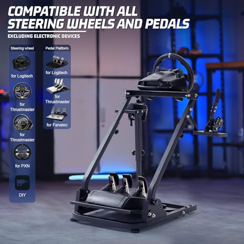 Marada Racing Steering Wheel Stand Adjustable Driving Simulator Cockpit Fit for Thrustmaster T300RS T500RS, for Logitech G929 923 Wheel & Pedals & Handbrake Purchase Separately
