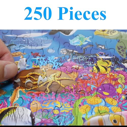 Think2Master Ocean Life 250 Pieces Jigsaw Puzzle. Great Gift Item. 14.2” X 19.3” - style: Life in the Ocean