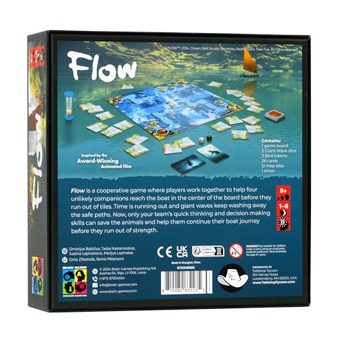 Flow: The Official Cooperative Board Game | Strategy Game for 1–4 Players Ages 8+ | Based on The Award-Winning Animated Film | Family & Solo Play | Survive The Flood, Rescue Allies