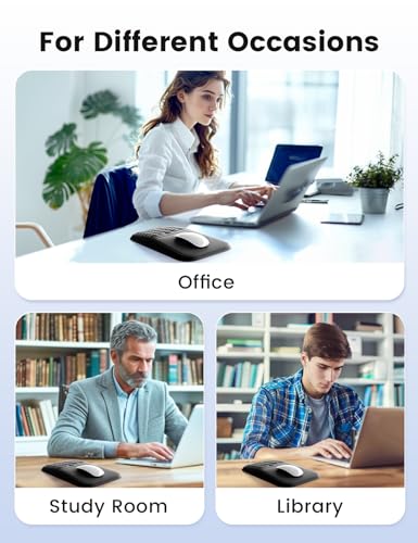 Vaydeer Ergonomic Mouse Pad with Wrist Rest – Memory Foam Mouse Pad with Wrist Support & Massage Bulge, Non-Slip PU Base, Relieves Carpal Tunnel Pain – Ideal Mouse Wrist Rest for Office & Home - color: A1 Rose Pink and White