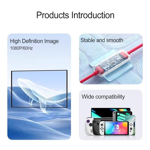 Capture Card USB C to USB-A/C 4K Video Capture Card USB 3.0, Supports 100W Fast Charging, Video Recording for Gaming, Streaming, Recording, Compatible with Switch, Steam Deck, iPad