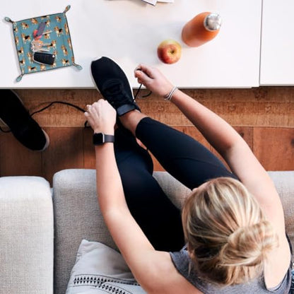Beagle Dogs Dice Tray Folding Square PU Leather Dice Rolling Tray | Portable Dice Trays for Dice Games Like RPG, DND and Other Table Games, Folded 4.5x4.5x1.2inch - color: Beagle Dogs