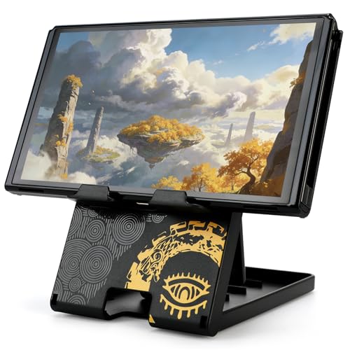 Tscope Cute Switch Stand, Compact Foldable Multi-Angle Adjustable Playstand Bracket, Portable Desktop Holder for Nintendo Switch/Switch 2 / Lite/OLED - color: Black-Tears