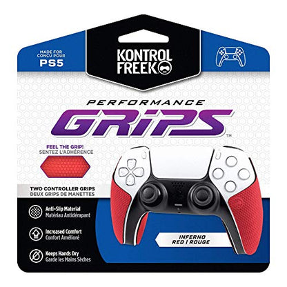 KontrolFreek Performance Grips for PlayStation 5 (PS5) Controller (Inferno Red) - color: Inferno Red