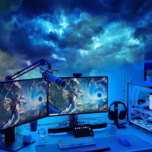 3D Thundercloud Ceiling Light, DIY Lightning Effects, RGB Color Changing, Music Sync, Smart APP Control, for Bedroom, Gaming Room, Home Theater, Kids Room, 32FT - size: 32ft