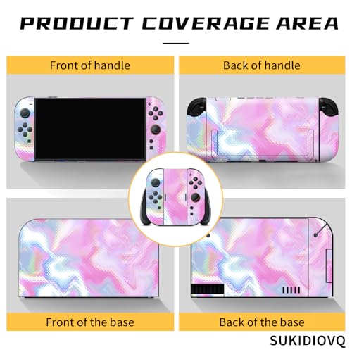 for Nintendo Switch 2 Skin Wrap Cover Decal Sticker Wrap Vinyl Mixed-Color Pattern (Pink) - color: Pink