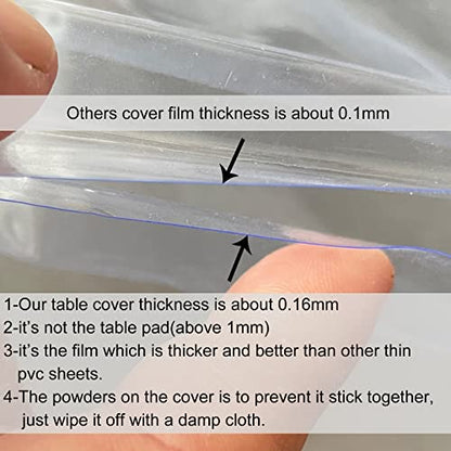 LIBERECOO Clear Round Fitted Vinyl Tablecloth for 57-65" Diameter Tables - Heavy Duty Elasticized Table Cover Elastic Edged Plastic Table Cloth Protector - size: 65" (Round)