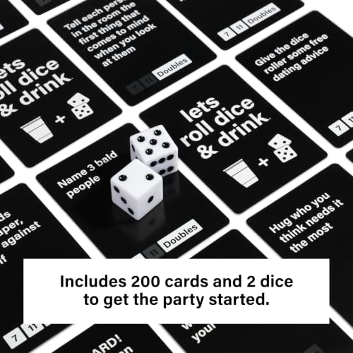 Lets Roll Dice & Drink | Drinking + Challenge Dice Game | Ages 21+