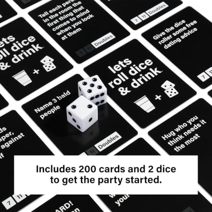 Lets Roll Dice & Drink | Drinking + Challenge Dice Game | Ages 21+