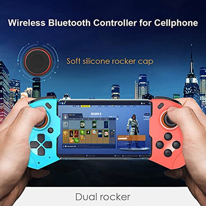 Mobile Gaming Controller for iPhone iOS Android PC Wireless Gamepad Joystick for iPhone 17/iPhone 16/15/14/12, iPad, MacBook, Galaxy S22/S21/S20, TCL, Tablet, PC - 18+ Hour Battery Life - Call of Duty - color: Red+Blue