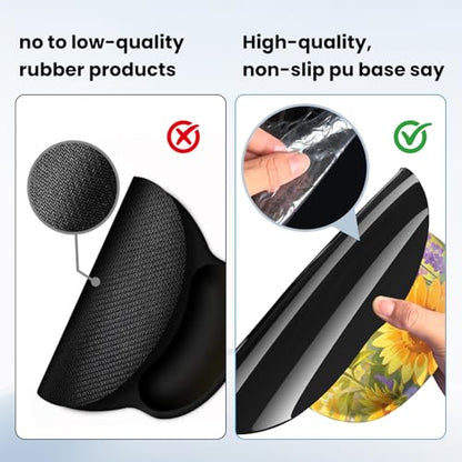 Mouse pad with Wrist Rest,Relieving Pain Memory Foam Computer pad, Ergonomic Desktop Mouse, Silicone Material Mouse pad, with Non-Slip PU Base (Sunflower) - color: Sunflower