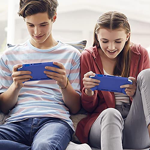Protective Case for Nintendo Switch Lite, Soft Grip Case Cover with Comfort Ergonomic Handles for Nintendo Switch Lite 2019 [Self Stand][4 Thumb Stick Caps] (Silicone-Blue) - color: 실리콘-블루