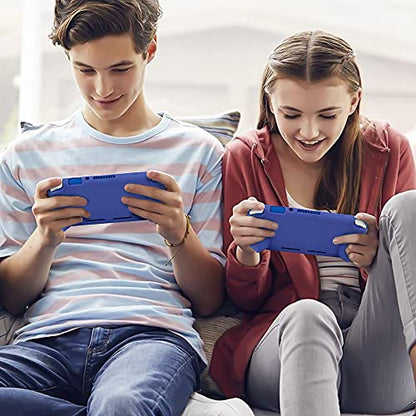 Protective Case for Nintendo Switch Lite, Soft Grip Case Cover with Comfort Ergonomic Handles for Nintendo Switch Lite 2019 [Self Stand][4 Thumb Stick Caps] (Silicone-Blue) - color: 실리콘-블루