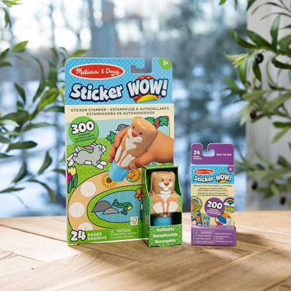 Melissa & Doug Sticker Wow!™ Bunny Bundle: 24-Page Activity Pad, Stamper, 500 Stickers, Mini Pad, Arts and Crafts Fidget Toy Collectible Character - color: Bunny, size: Bundle