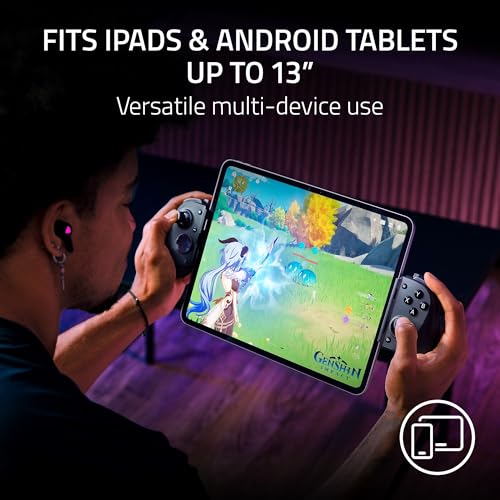 Razer Kishi V3 Pro XL Gaming Controller, iPad & Android Tablets (13") USB-C | Full Sized TMR Thumbsticks, Dual Back Buttons, Wired & Remote Play for PC, HD Haptics, USB-C Gamepad Connection - style: Kishi V3 Pro XL