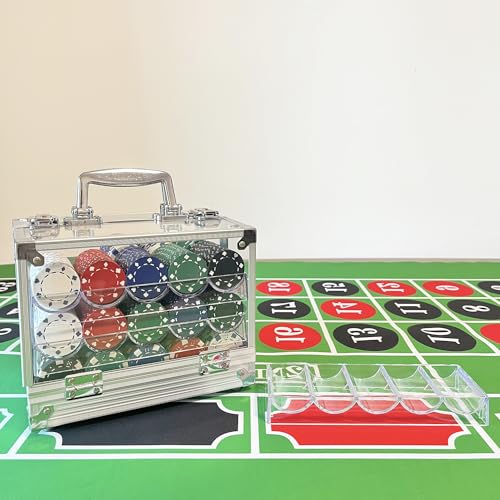 SEETOOOGAMES Poker Chip Tray Rack - Clear Acrylic Casino Chip Holder - Chips Storage Display Case for Texas Hold'em, Blackjack, Gambling, Poker Clubs, Parties or Home Casino Nights - 10 Pack - style: 10pieces-no lid
