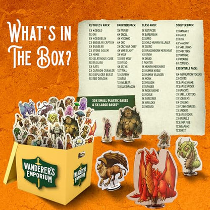 Hard Flat Minis for DND Miniatures with Bases | 28mm - 32mm Scale Dungeons and Dragons Starter Set 5e (DM Starter Pack, 183, Miniatures) - style: 1. DM Starter Set
