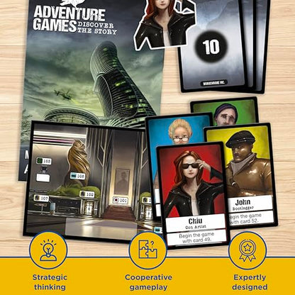 Adventure Games: Monochrome, Inc. - A Kosmos Game from Thames & Kosmos | Collaborative, Replayable Storytelling Gaming Experience for 1 to 4 Players Ages 16+