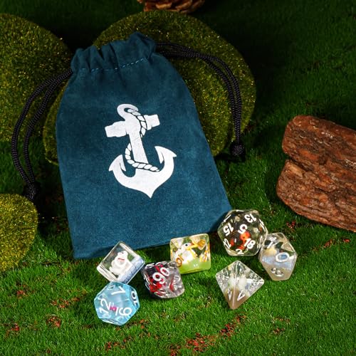 Cusdie 7-Die DND Dice, Polyhedral Dice Set Filled with Animal, for Role Playing Game D&D Dice（Random Animal） - color: Random Animal