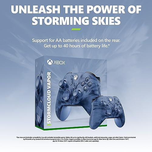 Xbox Special Edition Wireless Gaming Controller – Stormcloud Vapor Series X|S, One, Windows PC, Android, and iOS - color: Midnight Blue