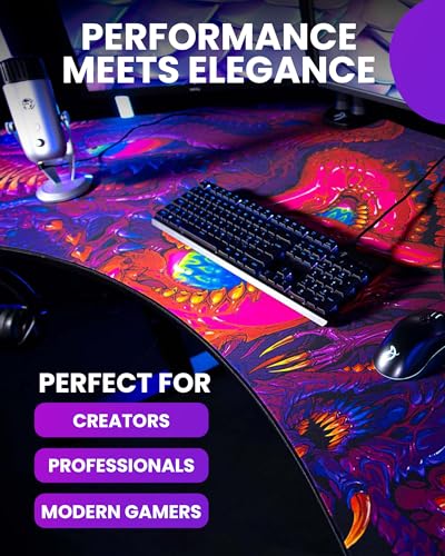 Arozzi Arena Angelo Gaming Desk Pad Crawling Chaos | Desk-Wide Microfiber, 88.6 x 28 in, Anti-Slip Rubber Base, Water-Resistant, Machine Washable - color: Angelo Crawling Chaos