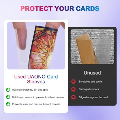 UAONO MTG Card Sleeves 100ct - Plains - Art Card Sleeves Deck Protector, Clear Front & Matte Textured Back, Sleeves for Magic The Gathering, Basic Lands Series - color: Plains