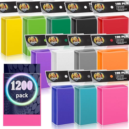 Card Sleeves Magic The Gathering,Trading Card Sleeves for Standard Card,Plastic Sleeve Fit for Football,Baseball,MTG,Yugioh,Sports Cards (12 se, 66 * 91mm) - color: 12 Color