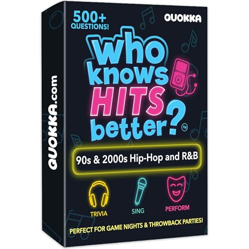 Quokka Party Games for Adults and Families - Ultimate Trivia Music Games | Who Knows Hits Better? 500+ Questions Music Game – 90s and 2000s Hip-Hop and R&B Edition - Fun Karaoke and Singing Game Night - color: Hits Rnb