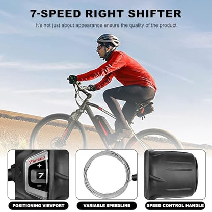 7 Speed Bike Shifter SL-RV300-7 Speed Shifter Lever Bicycle Twist Grip Thumb Gear Shifter for MTB Folding Mountain Bike - size: RV300-7R