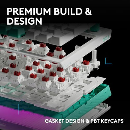 Logitech G512 X 98 TMR + Tactile Switch Mechanical Gaming Keyboard - White | Hot-Swappable 9x TMR Rapid Trigger + Tactile Mechanical Switches, Gasket, PBT Keycaps, <8K, LIGHTSYNC RGB, for PC & Mac - color: White, size: 98 percent, style: Tactile Switches