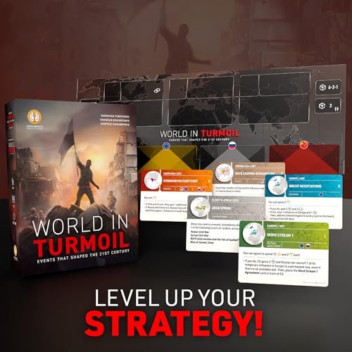 World Order: World in Turmoil - Board Game Expansion, 60 Recent Events that Shaped The 21st Century, New Threats & Scenarios, Ages 14+, 2-4 Players - style: World in Turmoil