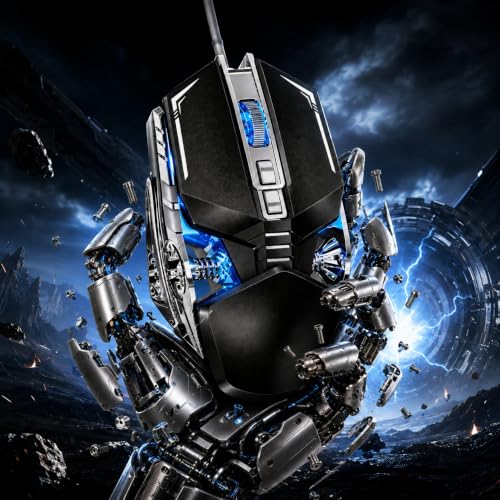 【 Breathing Light - Plug and Play & 59 inch Cable 】Professional Gaming USB Wired Mouse, 4-speed DPI Adjustment 2400, Anti Slip Roller, Fast Rebound, Ergonomic Optical Computer Laptop Gaming Mouse 2026