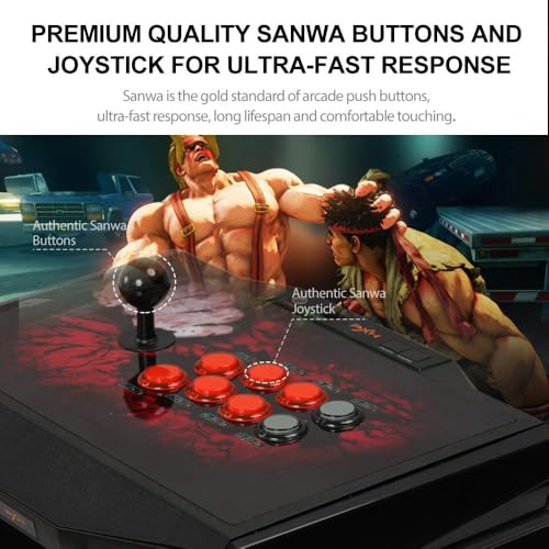 PXN Pro Arcade Fight Stick X9 Street Fighter Arcade Stick | Game Fighting Joystick for PS4/PS3 / Xbox Series X/S / Xbox One / Switch / Window PC