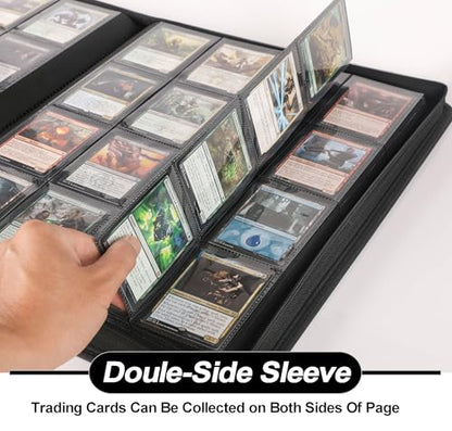 D DACCKIT Card Binder 16 Pocket - Fits 1024 Cards，4X4 Ringless Card Album with Sleeves for Trading Cards & Sports Cards（Model A，Classic Black） - color: Classic Black