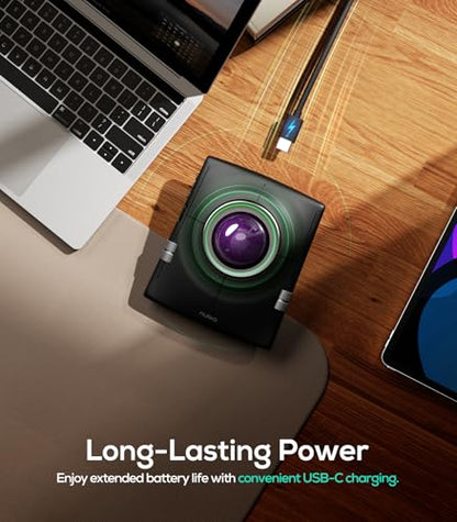Nulea M512 Wireless Trackball Mouse, Ergonomic 55mm Trackball, Adjustable DPI for Precise Control, Left or Right Hand Compatible, Rechargeable, Multi-Device Bluetooth & 2.4GHz for PC（Purple） - color: D-Purple