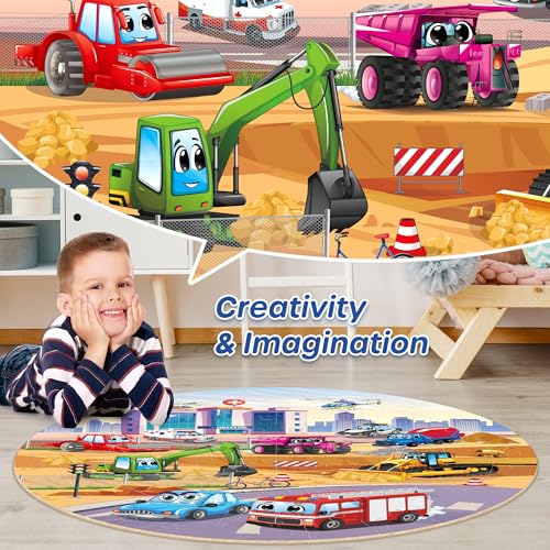 SYNARRY Vehicle Floor Puzzle for Kids Ages 3-5, Large 70 Piece Puzzle for Kids Ages 4-6, Preschool Toys Gifts for 3 4 5 6 7 8 Years Old Boys Girls Children, Easter Basket Stuffers for Boys Girls - style: Vehicle