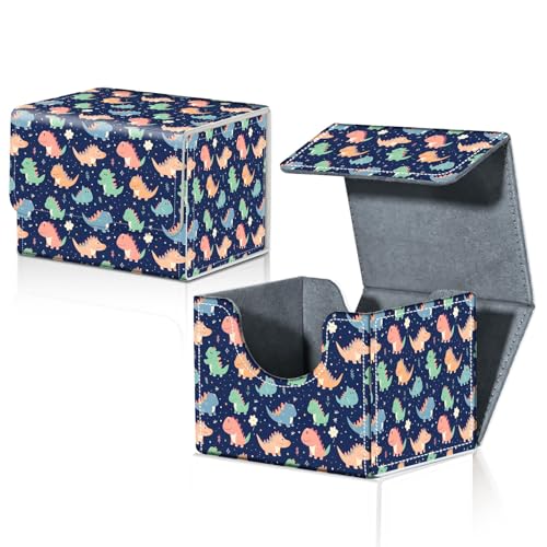 Card Deck Box for MTG Trading Cards with Magnetic Closure,Premium Card Storage Box Case Cover for TCG CCG Magic Cards,Dinosaur Pattern - color: Dinosaur Pattern