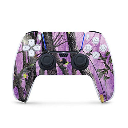 MightySkins Glossy Glitter Gaming Skin for PS5 / PlayStation 5 Controller - Purple Tree Camo | Durable High-Gloss Glitter Finish | Easy to Apply and Change Style | Made in The USA - color: Purple Tree Camo