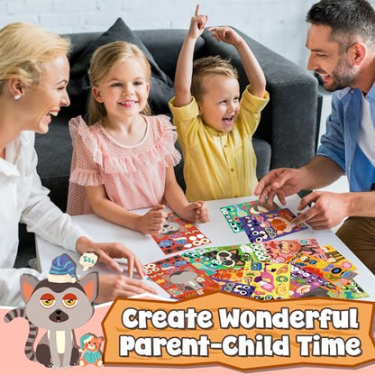 sinceroduct 100 Sheets Make a Face Stickers for Kids, Make Your Own Sticker,20 Styles Waterproof Kids Animal Stickers for Christmas, Valentine's Day Decoration, Gift, Reward, Travel Activities - style: Animal Style-1