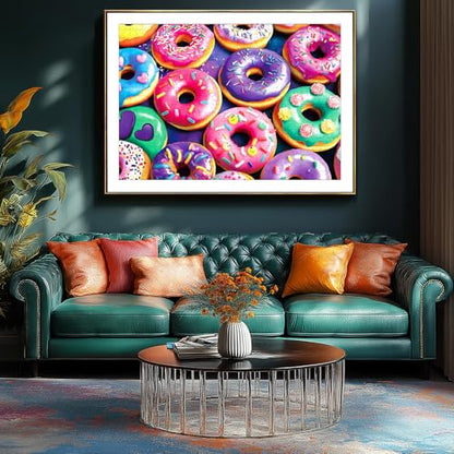 Colorful Donuts 500 Piece Jigsaw Puzzle for Adults, Vibrant Dessert Theme Puzzle with Poster & Letter on Back, Family Activity Entertainment, Challenging Gifts for Baking and Dessert Enthusiasts - color: Donuts