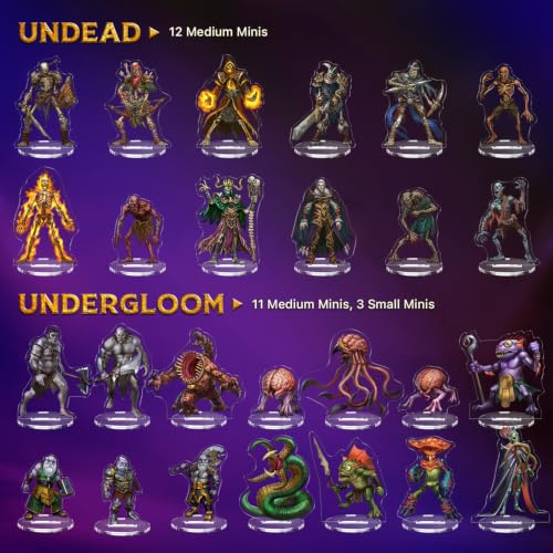 Skinny Minis Monster Villains Collection, 100 Monster Flat Minis, 5e & Pathfinder Minis for TTRPG, 2D Monster Miniatures for Tabletop RPG
