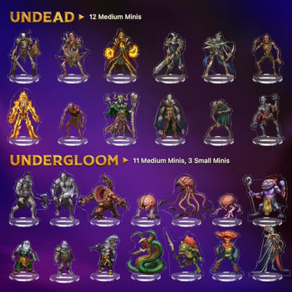 Skinny Minis Monster Villains Collection, 100 Monster Flat Minis, 5e & Pathfinder Minis for TTRPG, 2D Monster Miniatures for Tabletop RPG