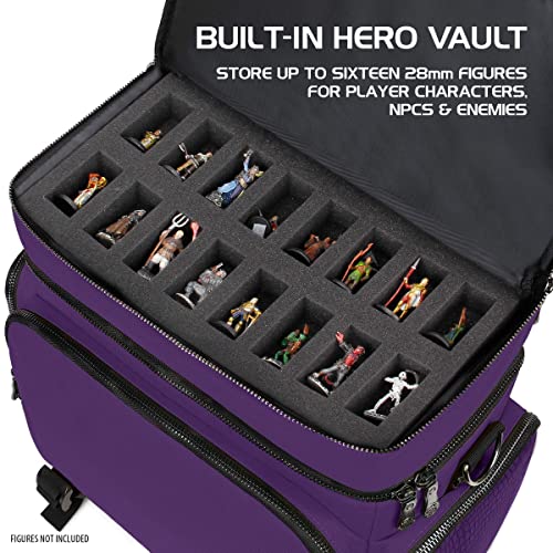 ENHANCE Travel Bag for DND Collector's Edition, Bag Compatible with Dungeons and Dragons, Battle Mat Holder, Dice Pockets and Accessories, Carry 4-8 Books (Purple Dragon) - color: Purple Dragon