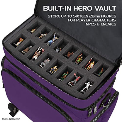 ENHANCE Travel Bag for DND Collector's Edition, Bag Compatible with Dungeons and Dragons, Battle Mat Holder, Dice Pockets and Accessories, Carry 4-8 Books (Purple Dragon) - color: Purple Dragon