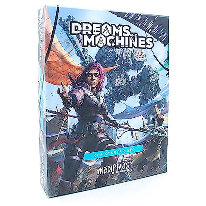 Modiphius: Dreams and Machines: RPG Starter Set to Play & Explore The World of Evera Prime, Booklet, Dice, Cards & More - style: Starter Set